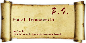 Peszl Innocencia névjegykártya